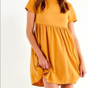 Urban Outfitters Mustard Yellow Babydoll Dress